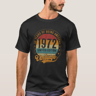 50 ÅRS ÅLDERSDAGENS Dekoration Vintage 1972 T Shirt