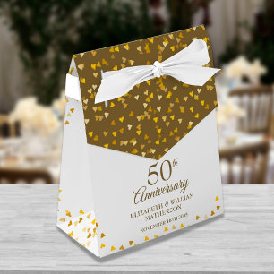 50-års bröllopsdag Eleganta Guldhjärtan Presentaskar