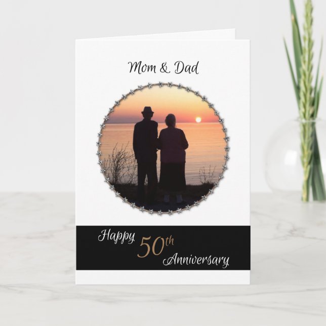 50-års bröllopsdag för mamma och pappa-kort kort (Framsida)
