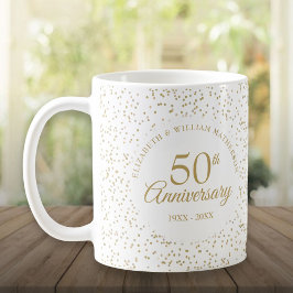 50-års bröllopsdag Guldstoft Konfetti Kaffemugg