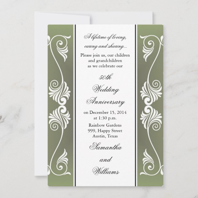 50-års bröllopsdag inbjudan (Framsida)