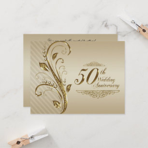 50-års bröllopsdag inbjudan kort