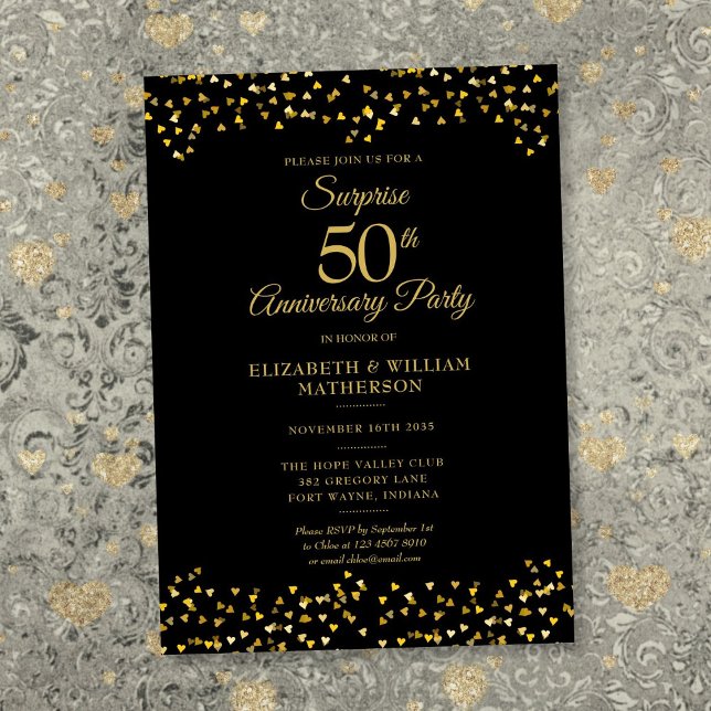 50-års bröllopsdag överraskningsfest inbjudningar (Surprise Party 50th Wedding Anniversary Invitation)
