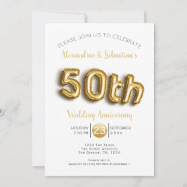 50-års bröllopsdag Personlig Falsk Guld Inbjudningar