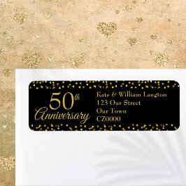 50-års bröllopsdag returadress etikett