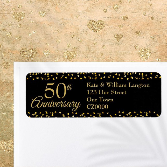 50-års bröllopsdag returadress etikett (50th Wedding Anniversary Return Address Label)
