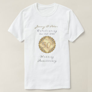 50-års bröllopsdag Rosa Guld Färg T-Shirt