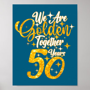 50-års bröllopsdag vi är gyllene tillsammans 50 år poster