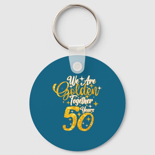50-års bröllopsdag vi gyllene tillsammans 50 år nyckelring (Framsida)