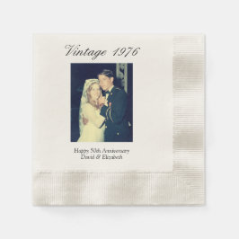 50-års bröllopsfirande Foto Elegant Retro Pappersservett