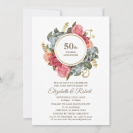 50-års bröllopsfirande inbjudningskort