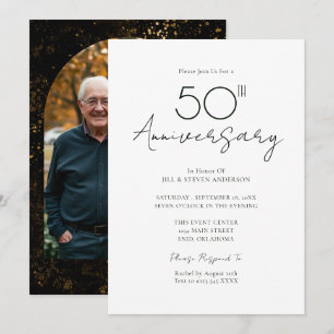 50-års bröllopsfotografi inbjudningar