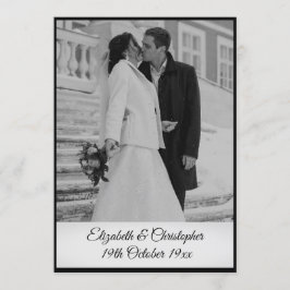50-års bröllopsfotot Elegant svart vitt Inbjudningar