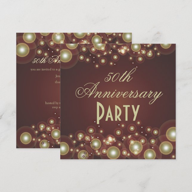 50-års bröllopsinbjudningar inbjudningar (Fram/baksida)