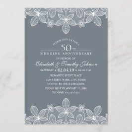 50-års bröllopsjubileum Elegant Lyx Spets Inbjudningar