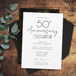 50-års bröllopsjubileum Elegant manus inbjudan