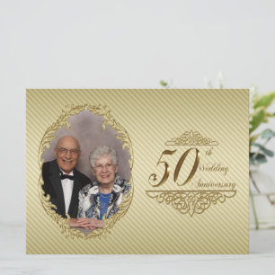 50-års bröllopsjubileum Foto Inbjudningskort