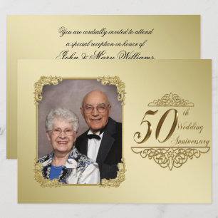 50-års bröllopsjubileum Foto Inbjudningskort
