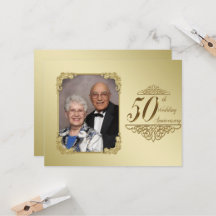50-års bröllopsjubileum Foto Inbjudningskort