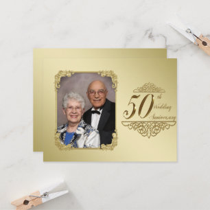 50-års bröllopsjubileum Foto Inbjudningskort