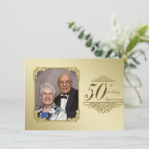 50-års bröllopsjubileum Foto Inbjudningskort