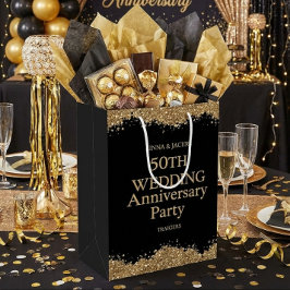 50-års bröllopsjubileum Guld Falskt Glitter
