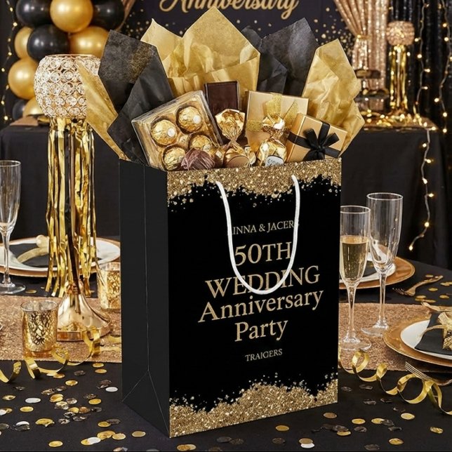 50-års bröllopsjubileum Guld Falskt Glitter  (Skapare uppladdad)