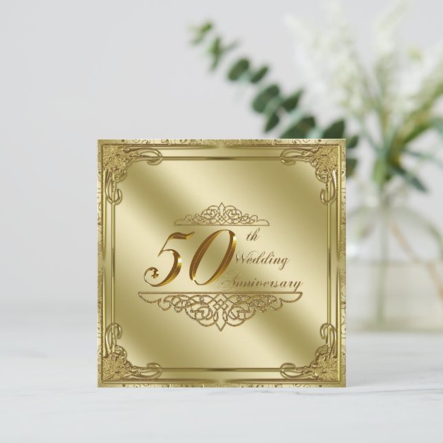 50-års bröllopsjubileum inbjudan (Stående Fram)