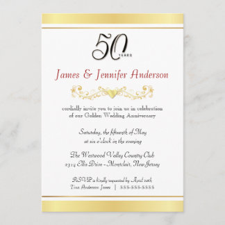 50-års bröllopsjubileum-inbjudningar inbjudningar