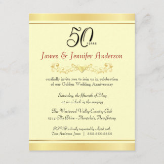 50-års bröllopsjubileum Inbjudningskort