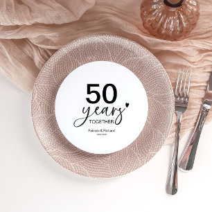 50-års bröllopsjubileum Laddarplattinsert  Inbjudningar
