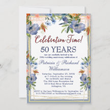 50-års bröllopsjubileum med chic blomsterdesign