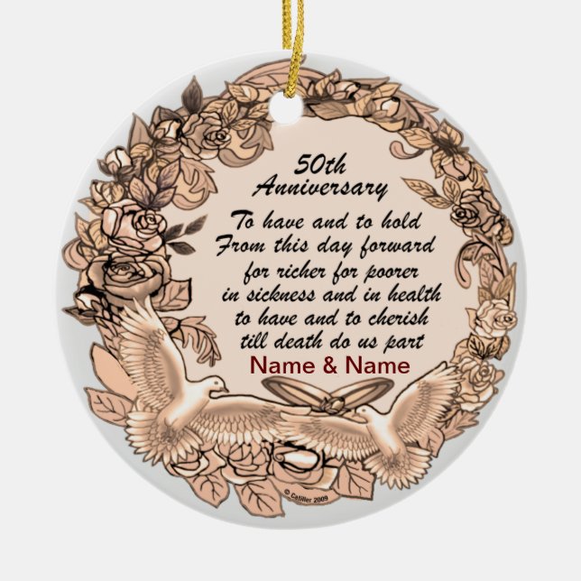 50-års bröllopsjubileum Ornament (Framsidan)