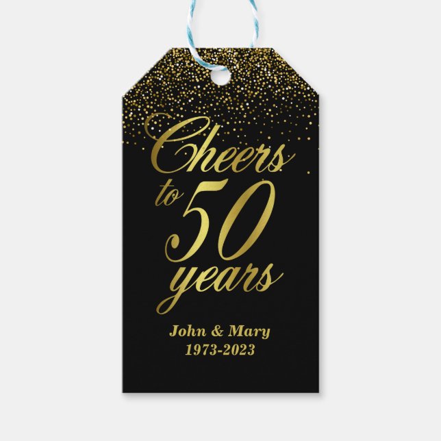 50-års bröllopsjubileum Skål Presentetikett (Framsidan)