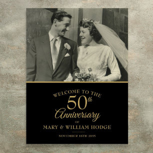 50-års bröllopsjubileum välkomstskylt poster