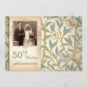 50-års bröllopsjubileum vintage foto inbjudan