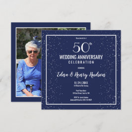 50-års bröllopsjubileumsfoto inbjudningar