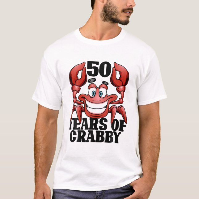 50 års Crabby Funny Crab Beach 50:e födelsedagen T Shirt (Framsida)