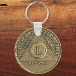 50 års CUSTOM NAME Sober Medallion Nyckelring