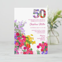 50 års Elegant Garden Blommigt - 50:e födelsedagen