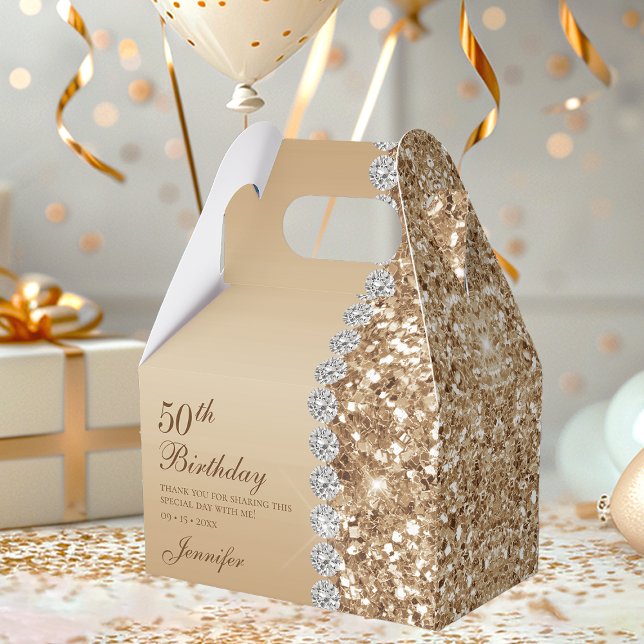 50-års elegant gyllene födelsedag presentaskar (Skapare uppladdad)