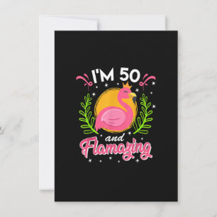 50 års födelsedag 50 år med flamingo i Dam Inbjudningar