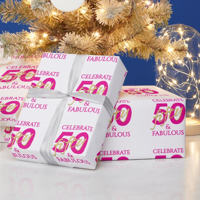 50-års födelsedag Anpassat namn 50 och fantastisk  Presentpapper (Helgdagar)