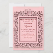 50-års födelsedag Elegant blomsterliknande pappers