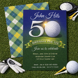 50-års födelsedag golf tema inbjudningar