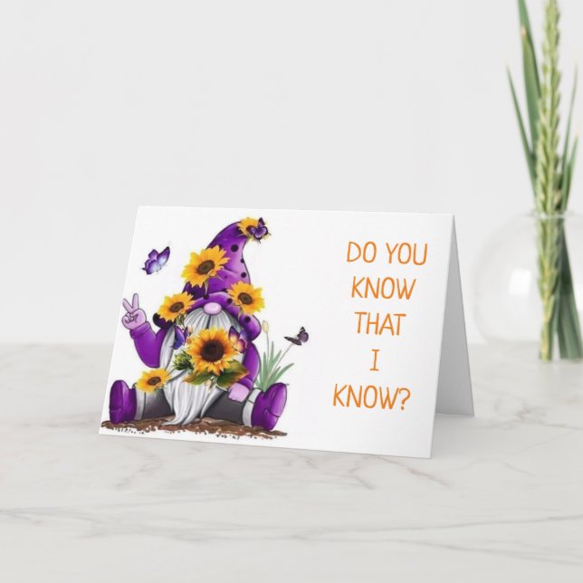 ***50-ÅRS FÖDELSEDAG*** KOMISK GNOME-KORT KORT (Framsida)