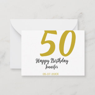 50 års födelsedag Lägg till svart mall för namn-da