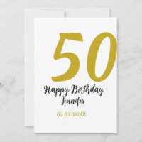 50-års födelsedag lägga till namn datum år svart m