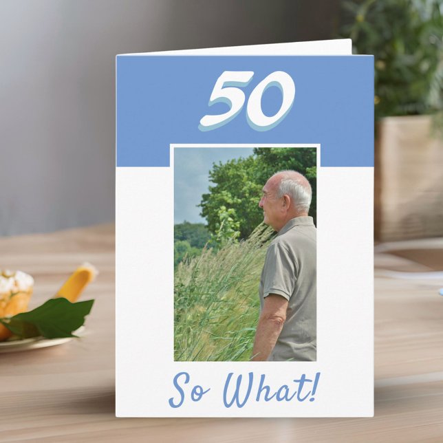 50-års födelsedag Positivt foto födelsedag Kort (Skapare uppladdad)