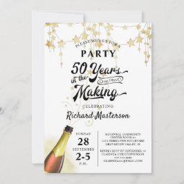 50 års födelsedag retro 50 år i Skapar Black Guld Inbjudningar